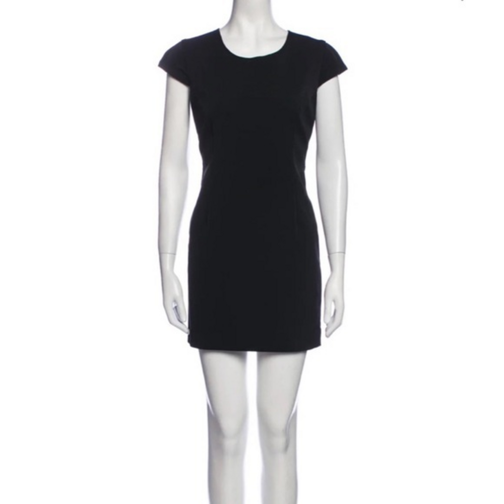 Rag & Bone NY Black Silk Cocktail Dress Cap Sleeve Peekaboo Cutout Back 10